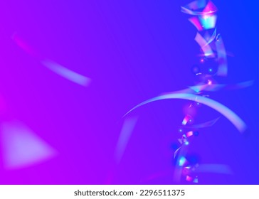Transparent Texture. Violet Disco Sparkles. Modern Art. Blur Flyer. Falling Glitter. Luxury Foil. Hologram Background. Party Realistic Serpentine. Pink Transparent Texture