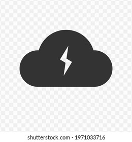 Transparent thunder icon png, vector illustration of an thunder icon in dark color and transparent background(png)