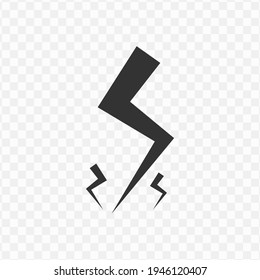 Transparent thunderbolt icon png, vector illustration of an thunderbolt 
 icon in dark color and transparent background(png)