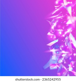 Transparent Tinsel. Carnival Glare. Glamour Art. Luxury Foil. Retro Design. Violet Party Background. Shiny Multicolor Backdrop. Kaleidoscope Sparkles. Blue Transparent Tinsel