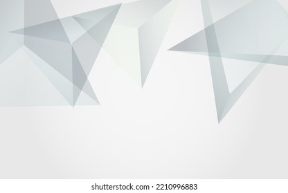 Transparent Triangle Technology Vector  Gray Background. Elements Dynamic Decoration. White Creative Presentation. Trendy Geometric Banner.
