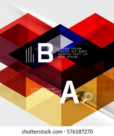 Banner de azulejos triangulares transparentes. Fondo de plantilla de vector para diseño de flujo de trabajo, diagrama, opciones de número o diseño web