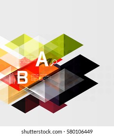 Transparent triangle tiles banner. Vector template background for workflow layout, diagram, number options or web design