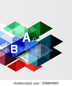 Transparent triangle tiles banner. Vector template background for workflow layout, diagram, number options or web design