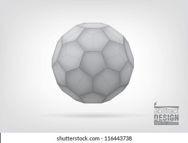 Transparent  Truncated Icosahedron For Your Graphic Design. You Can Change Colors