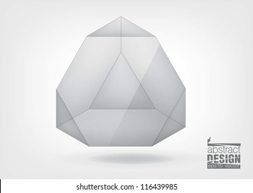 Transparent truncated tetrahedron for your graphic design. You can change colors