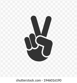 Transparent two finger icon png, vector illustration of an two finger icon in dark color and transparent background(png)