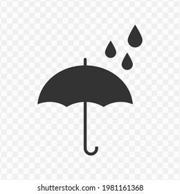 Transparent Umbrella Rain Icon Png, Vector Illustration Of Umbrella Rain In Dark Color And Transparent Background(png).