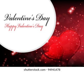 Transparent Valentines Day hearts on abstract sparkling background