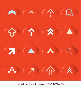 Transparent Vector Arrows Set on Red Background