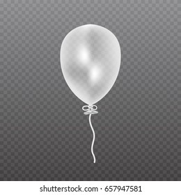 Transparent vector balloon. Frosted party balloon.