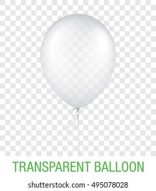 Transparent vector balloon, isolated on background. Realistic balloon illustration for party, celebration, festival, birthday or branding design decoration.