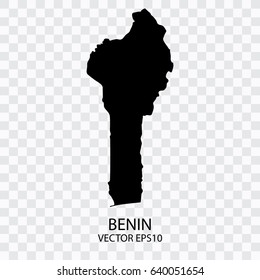 Transparent - Vector black map of Benin,Vector illustration eps 10.