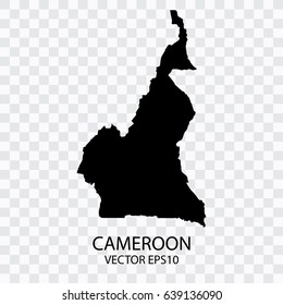 transparent - Vector black map of Cameroon,Vector illustration eps 10.