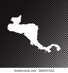 Transparent vector black map of Central America