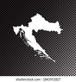 Mapa negro vector transparente de Croacia