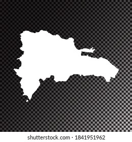 Transparent vector black map of Dominican Republic