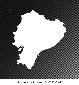 Transparent vector black map of Ecuador