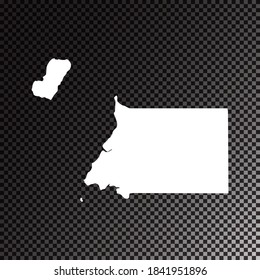 Transparent vector black map of Equatorial Guinea