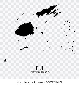 Transparent - Vector black map of Fiji, Vector illustration eps 10.
