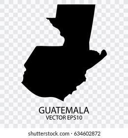 Transparent - Vector black map of Guatemala, Vector illustration eps 10.