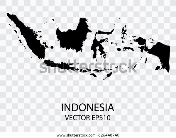 Transparent Vector Black Map Indonesiavector Illustration Stock Vector ...