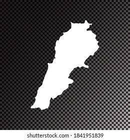 Transparente schwarze Vektorkarte des Libanon