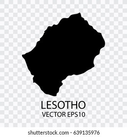 transparent - Vector black map of Lesotho,Vector illustration eps 10.