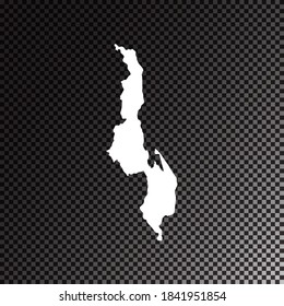Transparente schwarze Vektorkarte von Malawi