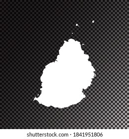 Transparent vector black map of Mauritius