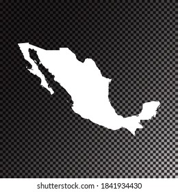 Transparent vector black map of Mexico