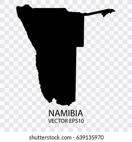 transparent - Vector black map of Namibia,Vector illustration eps 10.