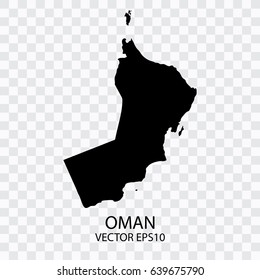 Transparent - Vector black map of Oman,Vector illustration eps 10.