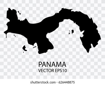 Transparent Vector Black Map Panamavector Illustration Stock Vector ...