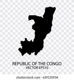 transparent - Vector black map of Republic of the congo,Vector illustration eps 10.