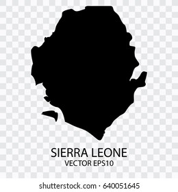 Transparent - Vector black map of Sierra leone,Vector illustration eps 10.