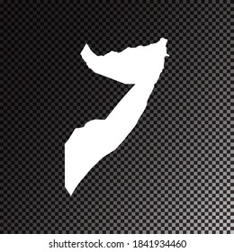 Transparent vector black map of Somalia