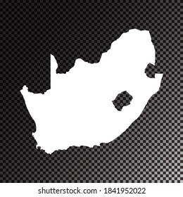 Mapa negro vector transparente de Sudáfrica