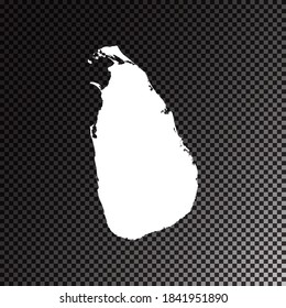 Transparent vector black map of Sri Lanka