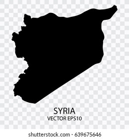 Transparent - Vector black map of Syria,Vector illustration eps 10.