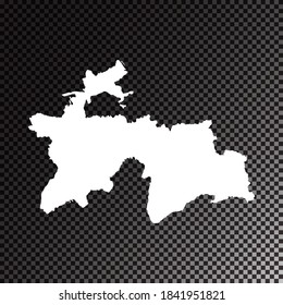 Mapa negro vector transparente de Tayikistán