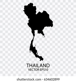 Transparent - Vector black map of Thailand, Vector illustration eps 10.