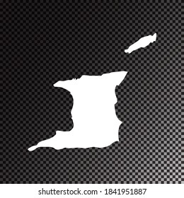 Transparent vector black map of Trinidad and Tobago