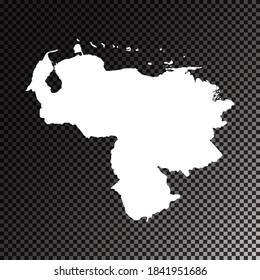 Transparent vector black map of Venezuela