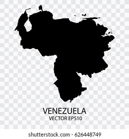 Transparent - Vector black map of Venezuela,Vector illustration eps 10.