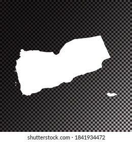 Transparent vector black map of Yemen