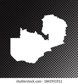 Transparent vector black map of Zambia