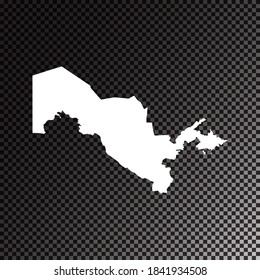 Transparente, schwarz-weiße Vektorkarte Usbekistans