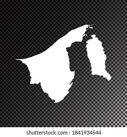 Transparent vector black and white map of Brunei