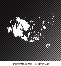 Transparent vector black and white  map of Aland Islands
